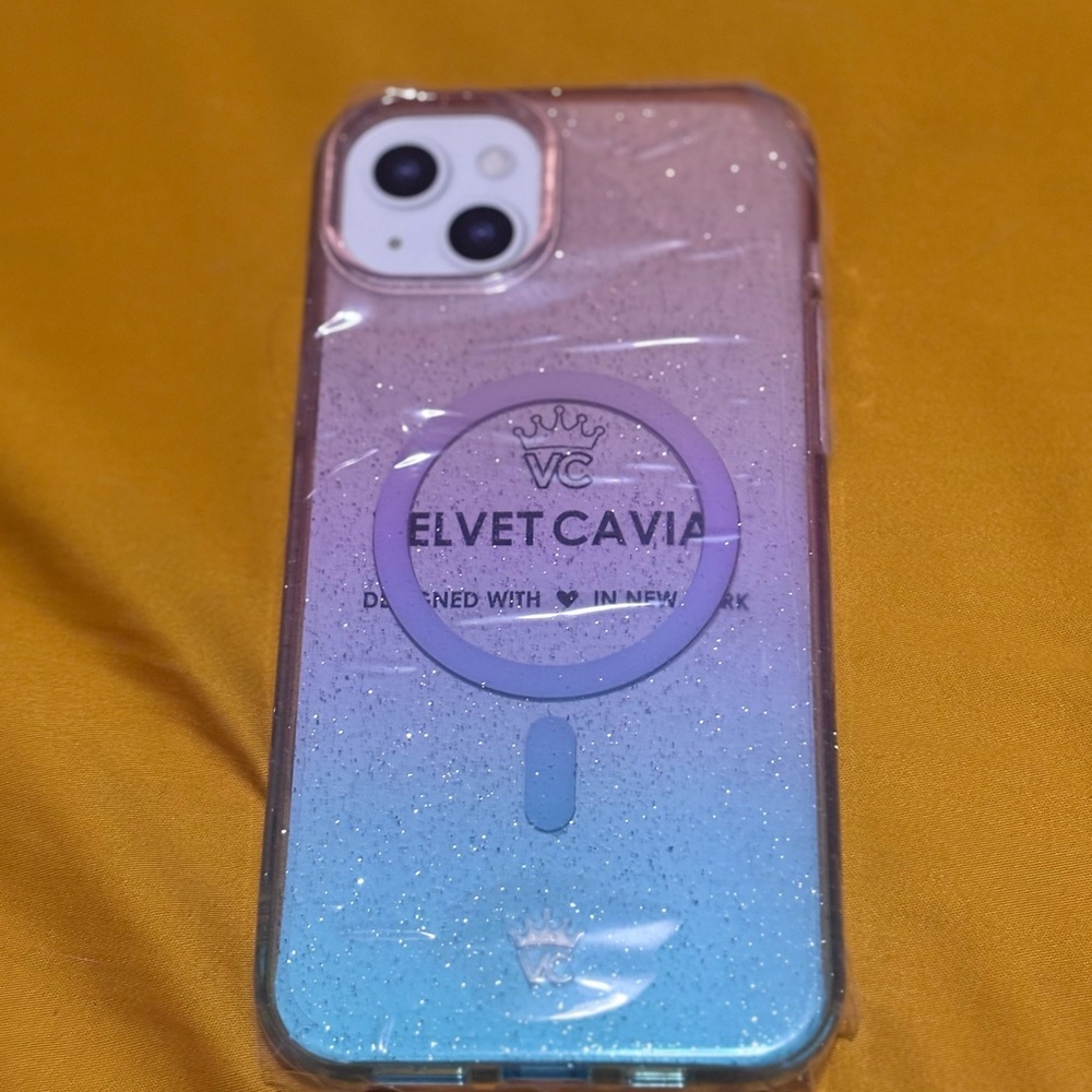 Velvet Caviar Glitter Gradient Phone Case - Purple and Blue iPhone 15 plus